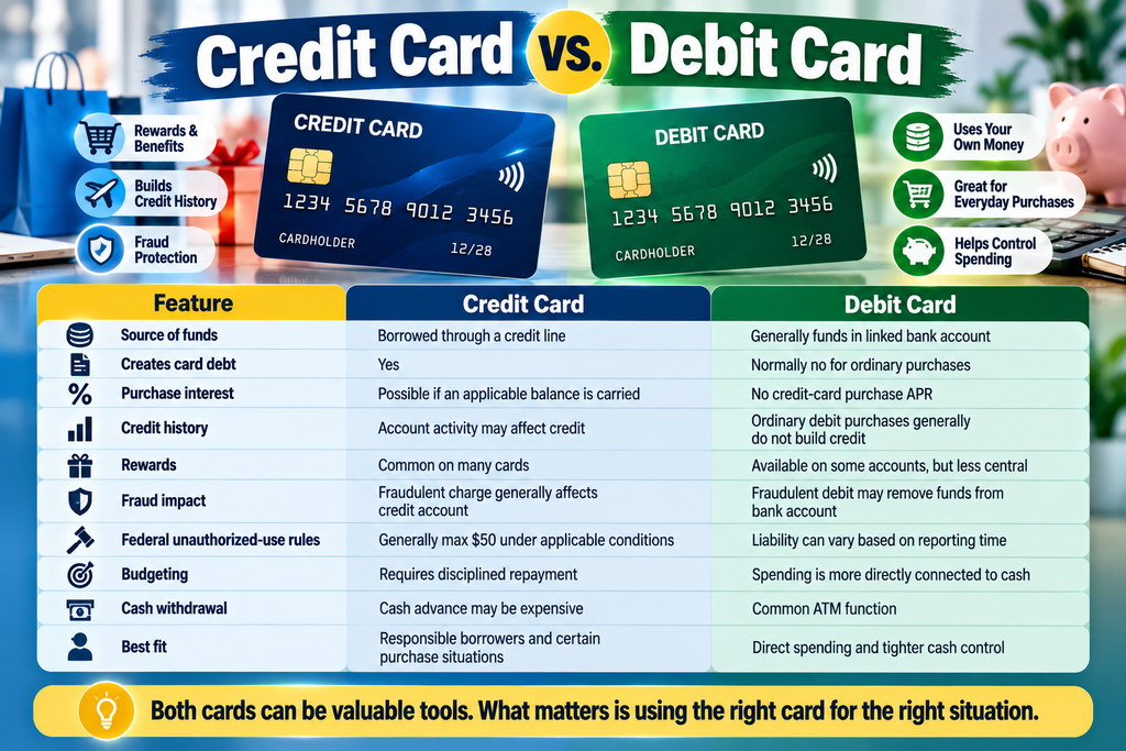 Credit Card vs. Debit Card: Quick Comparison